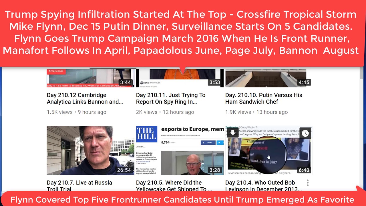 May 17th 2018 Flynn Putin Dinner Started Survellance On Top Five GOP Candidates in Dec 15