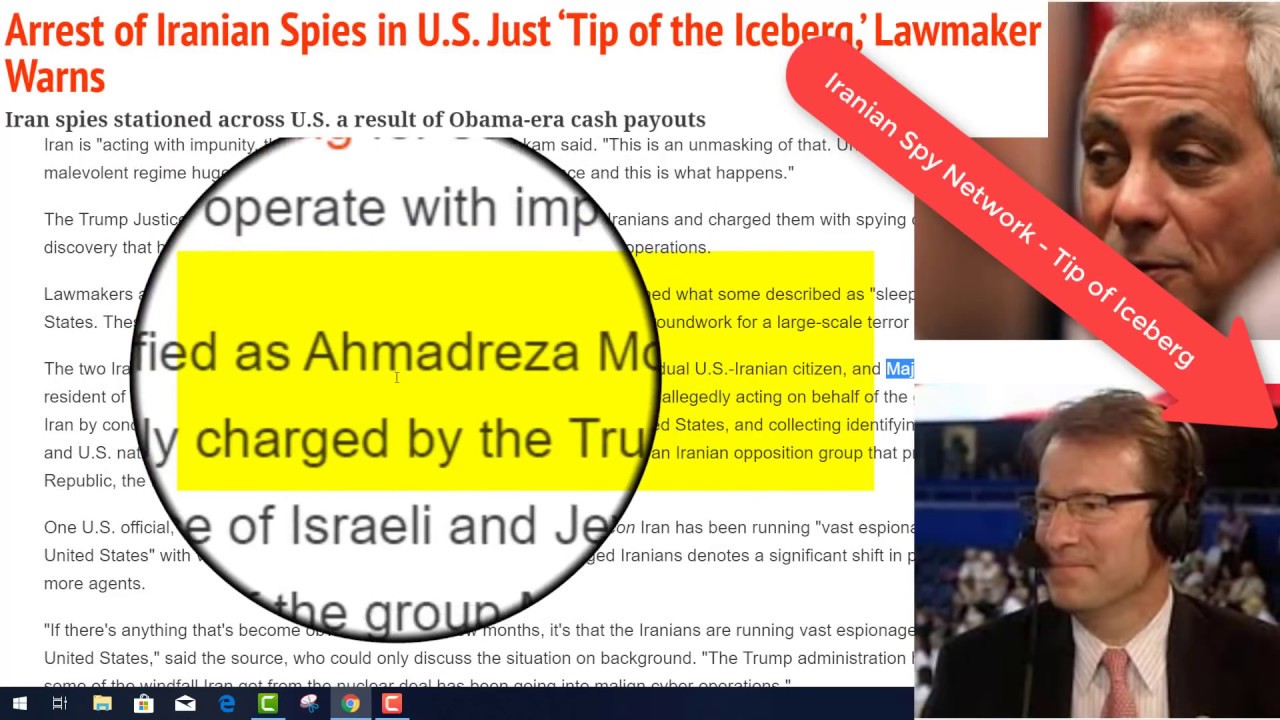 August 30th 2018 First Two Iranian Spies In Operation Cassandra Indicted?