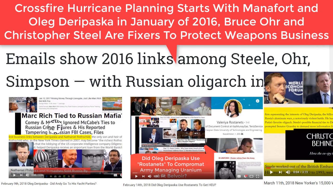 August 9th 2018 Manafort Loads Team Trump With Crossfire Hurricane Spies, Deripaska Does Kompromat