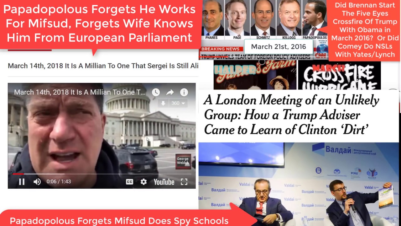 November 3rd 2018 Did Papadopolous Forget Joe Schmitz Sent Him To London To Meet Mifsud?