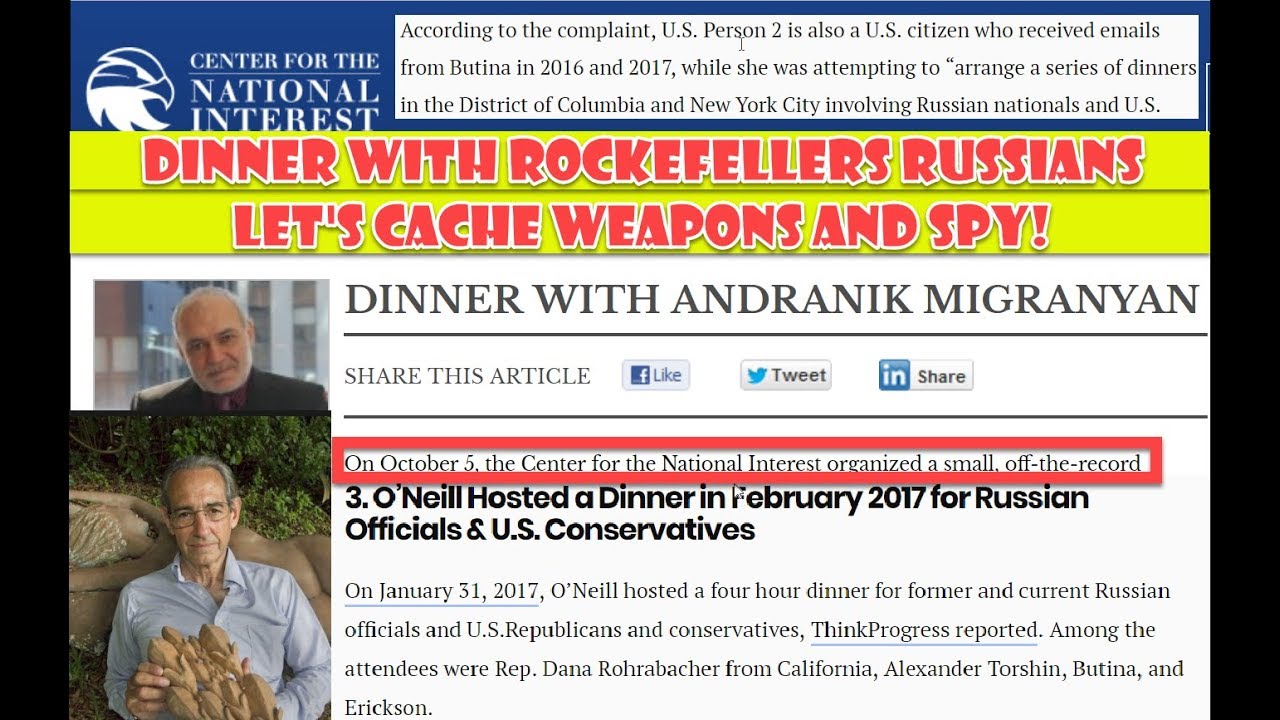 April 25th 2019. When Did Butina Rockefeller Dinners Start? April 26th 2016?