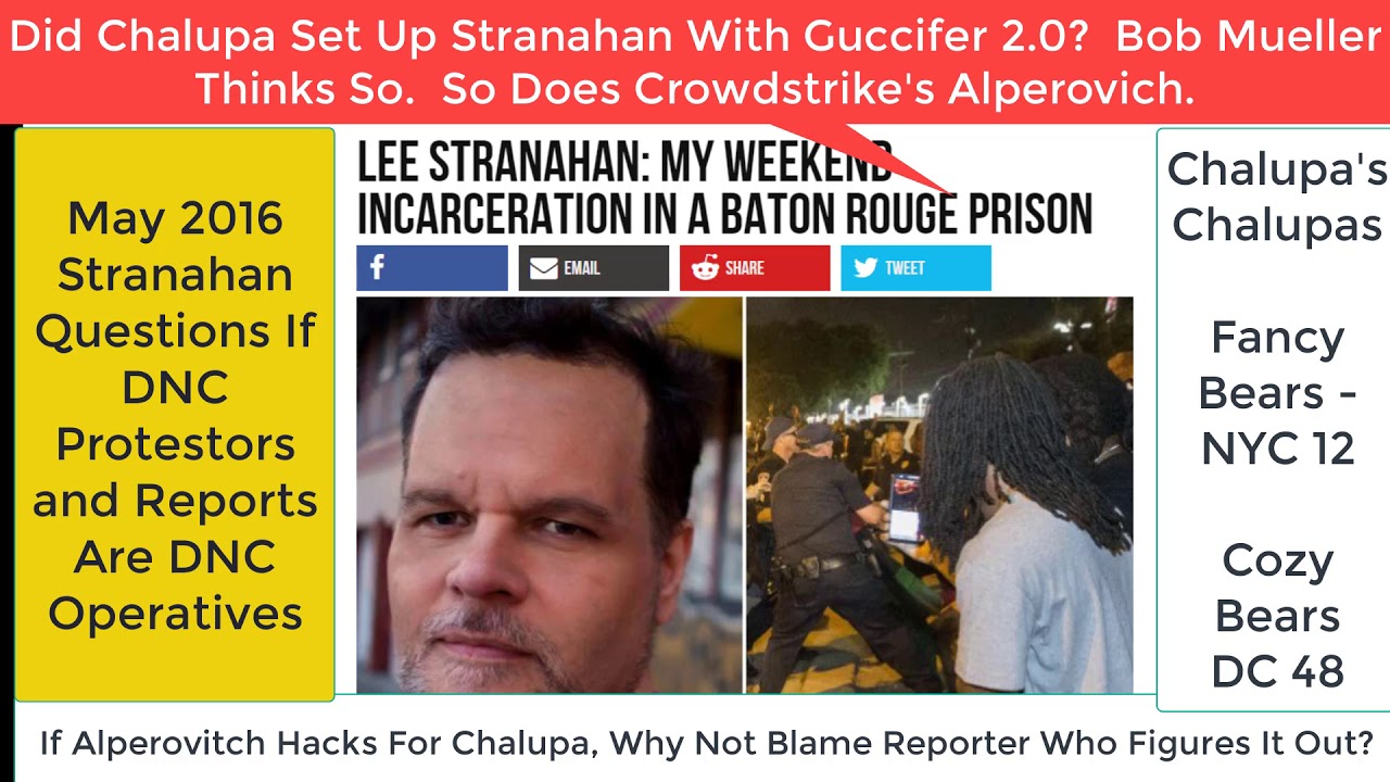 June 17th 2019 Did Stranahan Film Chalupa’s Chalupas? Did DNC Set Up Stranahan With Guccifer 2.0?