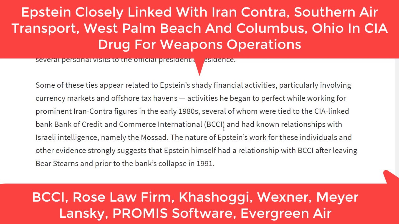 August 24th 2019 MSM Delivers - MSM Confirms Epstein Iran Contra Links To BCCI, Khashoggi, Lansky